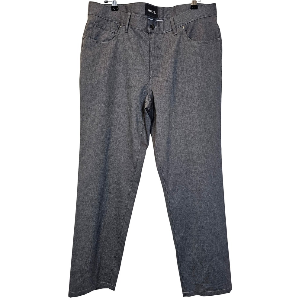 HILTL Mens Gray Tailored Hem Wool Kent Pant Travel Size 36 Waist 28.75" Inseam